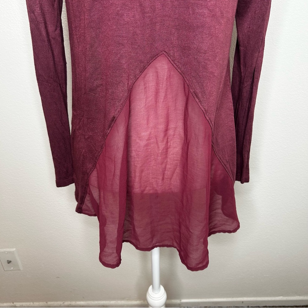 B Collection by Bobeau Womens Burgundy Open Front Lightweight Cardigan Size S - Picture 7 of 9